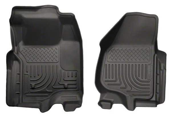 Husky Liners WeatherBeater Front Floor Liners; Black (11-12 F-350 Super Duty SuperCab, SuperCrew w/o Floor Shifter)