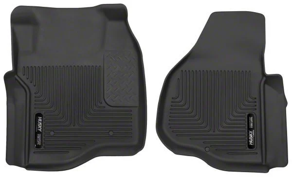 Husky Liners X-Act Contour Front Floor Liners; Black (11-12 F-350 Super Duty SuperCab, SuperCrew w/o Floor Shifter)