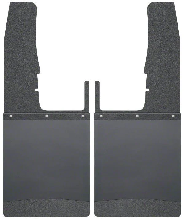 Husky Liners 12-Inch Wide KickBack Mud Flaps; Front; Textured Black Top and Weight (09-18 RAM 2500)