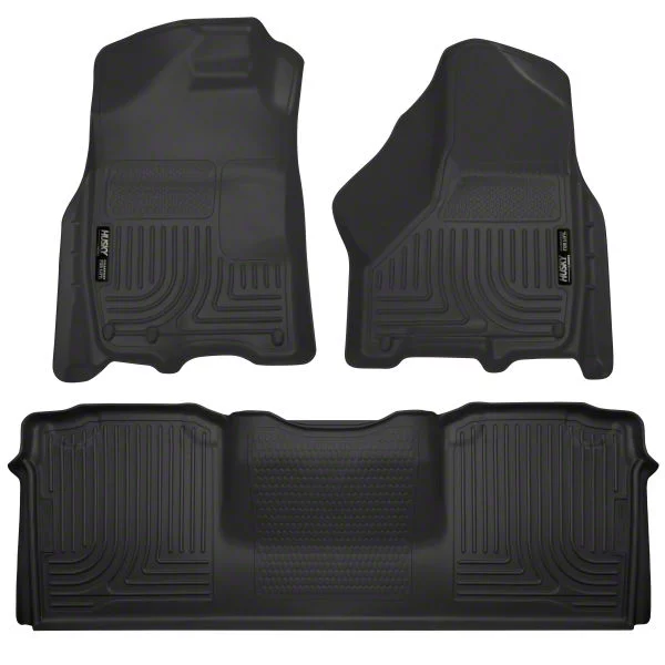 Husky Liners WeatherBeater Front and Second Seat Floor Liners; Black (10-18 RAM 2500 Mega Cab)