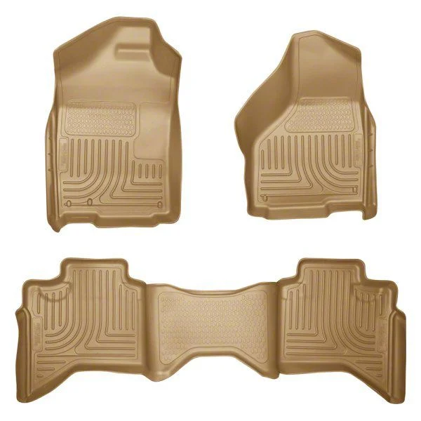 Husky Liners WeatherBeater Front and Second Seat Floor Liners; Tan (03-09 RAM 2500 Quad Cab)
