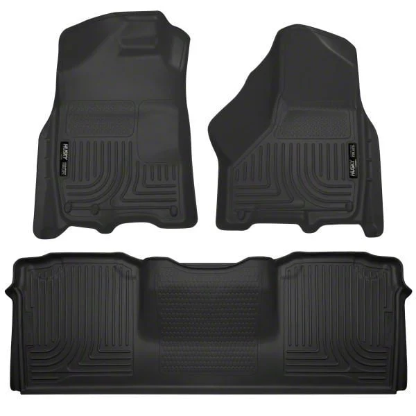 Husky Liners WeatherBeater Front and Second Seat Floor Liners; Black (10-18 RAM 3500 Mega Cab)