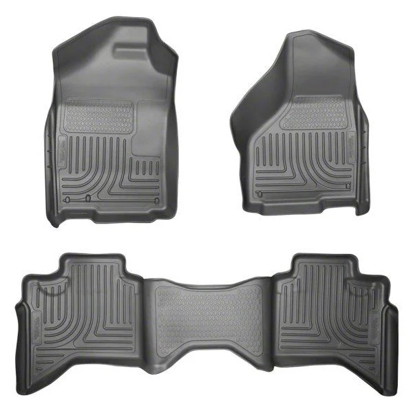 Husky Liners WeatherBeater Front and Second Seat Floor Liners; Gray (03-09 RAM 3500 Quad Cab)