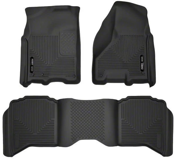 Husky Liners X-Act Contour Front and Second Seat Floor Liners; Black (10-18 RAM 3500 Crew Cab w/ Automatic Transmission)