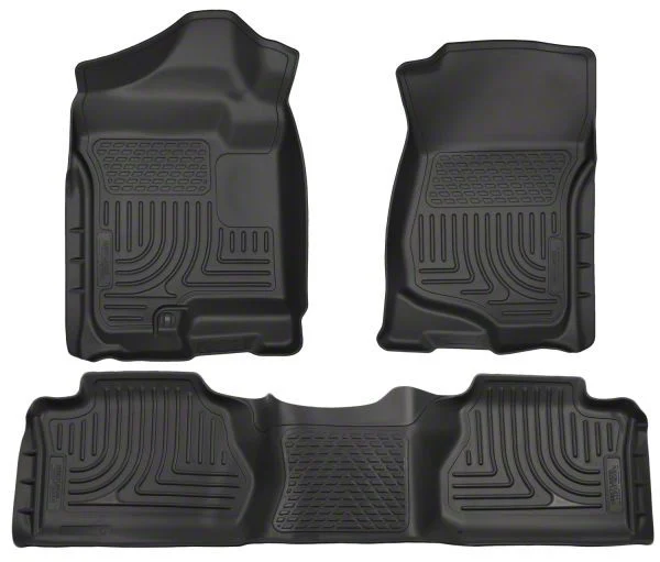 Husky Liners WeatherBeater Front and Second Seat Floor Liners; Footwell Coverage; Black (07-13 Silverado 2500 HD Extended Cab)