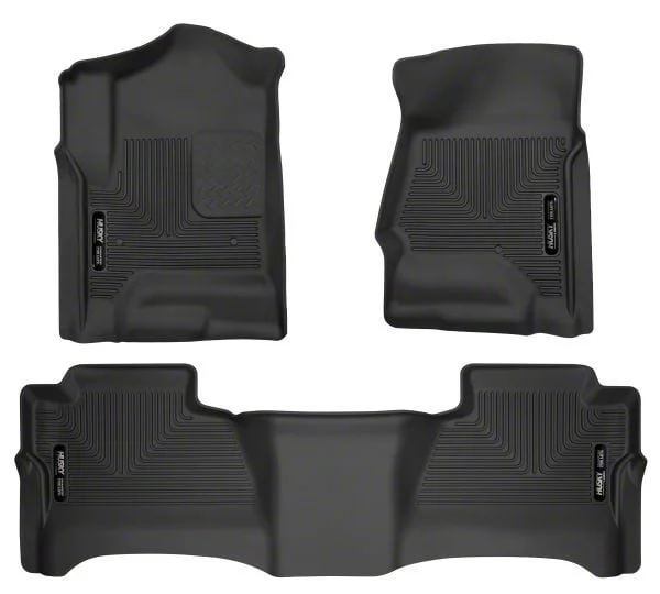 Husky Liners WeatherBeater Front and Second Seat Floor Liners; Footwell Coverage; Black (15-19 Silverado 2500 HD Crew Cab)
