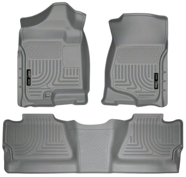 Husky Liners WeatherBeater Front and Second Seat Floor Liners; Footwell Coverage; Gray (07-14 Silverado 2500 HD Crew Cab)