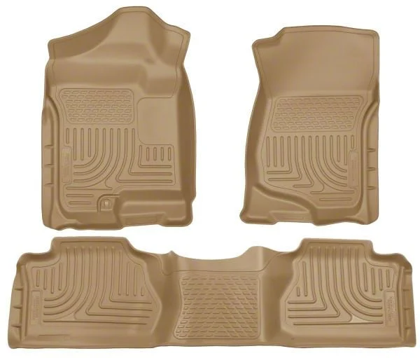 Husky Liners WeatherBeater Front and Second Seat Floor Liners; Footwell Coverage; Tan (07-13 Silverado 2500 HD Extended Cab)