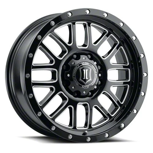 ICON Alloys Alpha Gloss Black Milled 8-Lug Wheel; 20x9; 19mm Offset (03-09 RAM 2500)