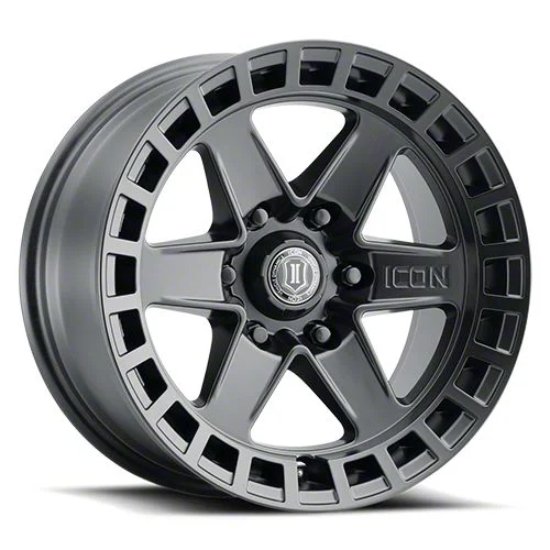 ICON Alloys Raider Satin Black 6-Lug Wheel; 17x8.5; 0mm Offset (15-20 Tahoe)