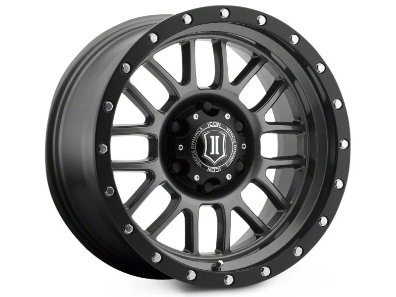 ICON Alloys Alpha Gunmetal 6-Lug Wheel; 17x8.5; 0mm Offset (19-26 Silverado 1500)