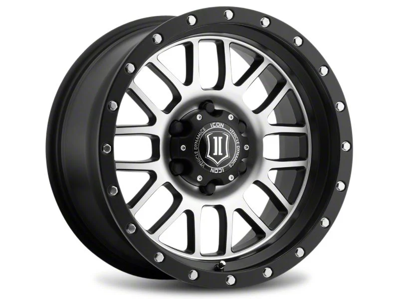 ICON Alloys Alpha Satin Black Machined 6-Lug Wheel; 17x8.5; 0mm Offset (07-13 Silverado 1500)