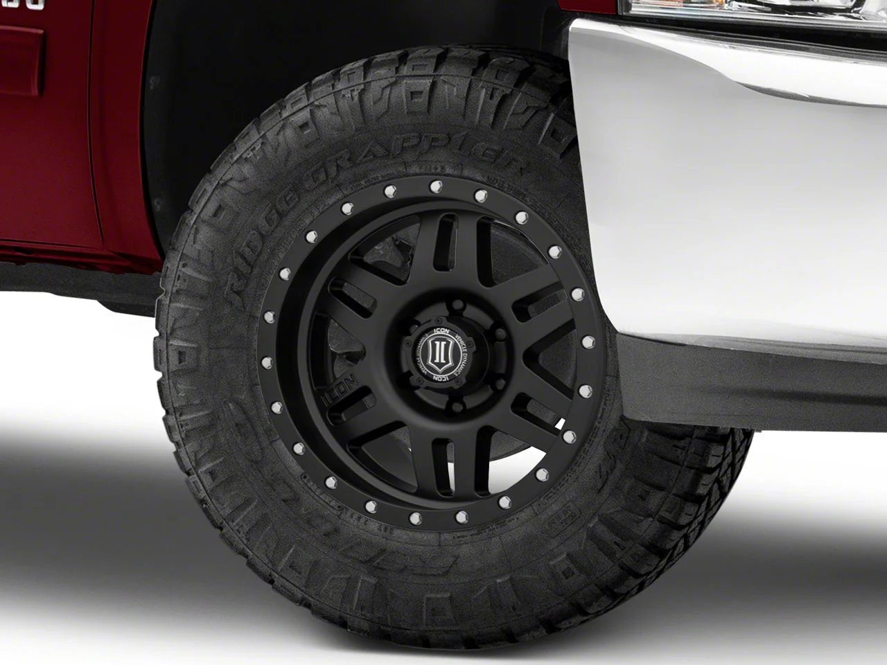 ICON Alloys Six Speed Satin Black 6-Lug Wheel; 17x8.5; 0mm Offset (07-13 Silverado 1500)