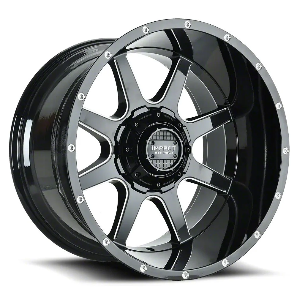 Impact Wheels 804 Gloss Black Milled 6-Lug Wheel; 20x12; -44mm Offset (15-20 Tahoe)