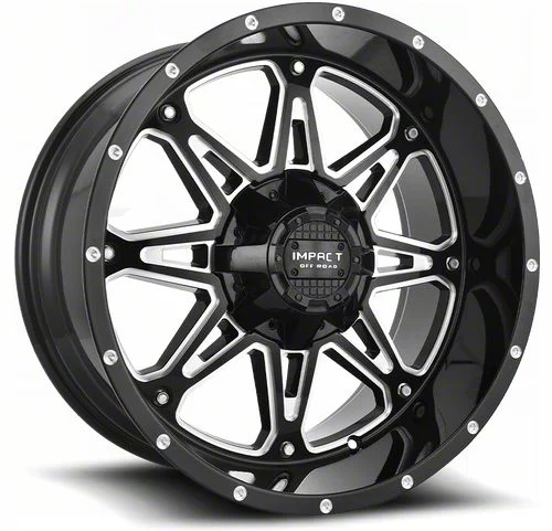Impact Wheels 810 Gloss Black Milled 6-Lug Wheel; 20x10; -12mm Offset (15-20 Tahoe)