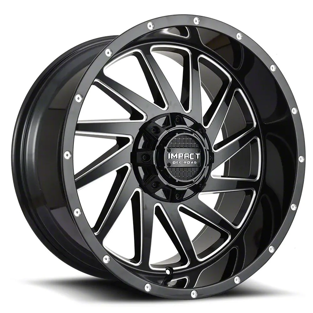 Impact Wheels 811 Gloss Black Milled 6-Lug Wheel; 20x10; -12mm Offset (15-20 Tahoe)