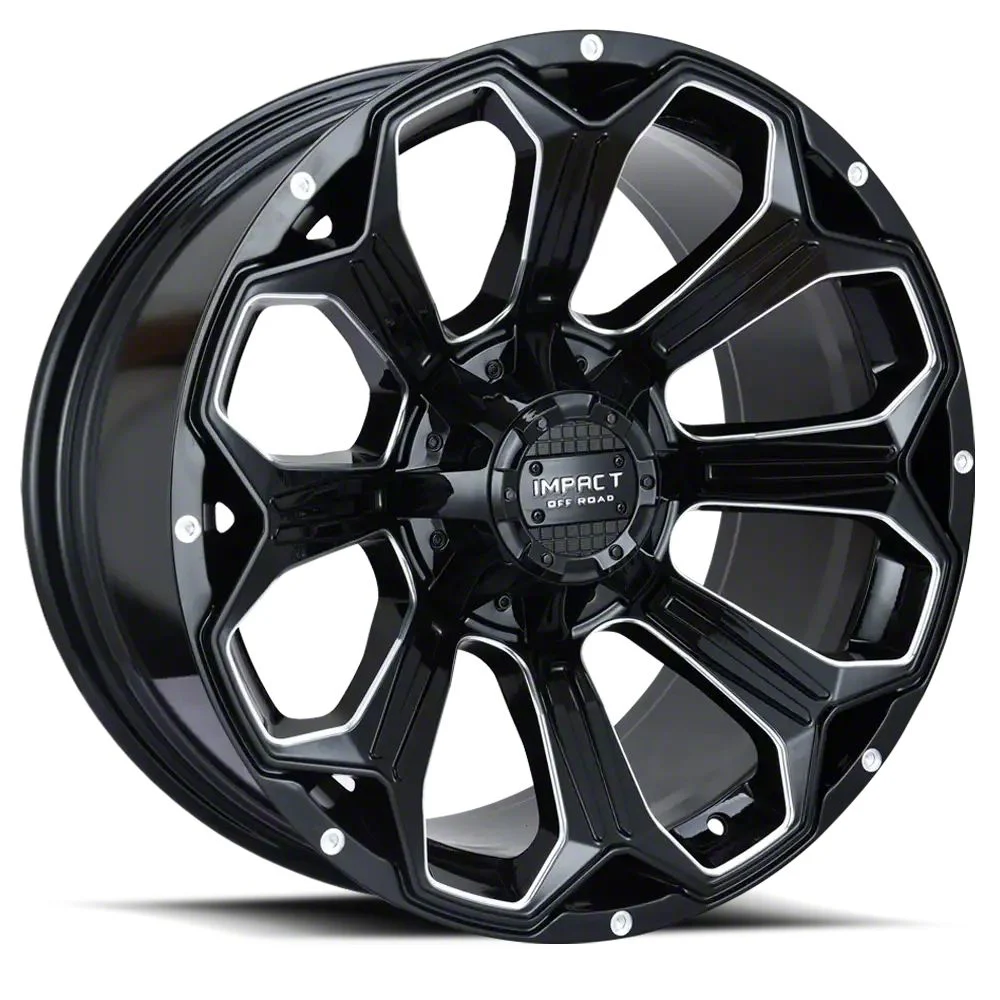 Impact Wheels 817 Gloss Black Milled 6-Lug Wheel; 20x10; -12mm Offset (15-20 Tahoe)