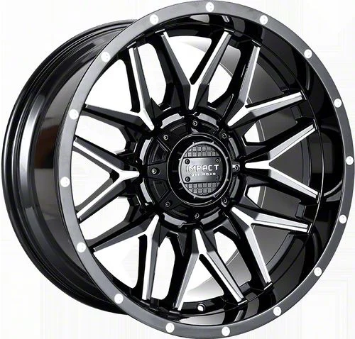 Impact Wheels 819 Gloss Black Milled 6-Lug Wheel; 18x9; -12mm Offset (15-20 Tahoe)