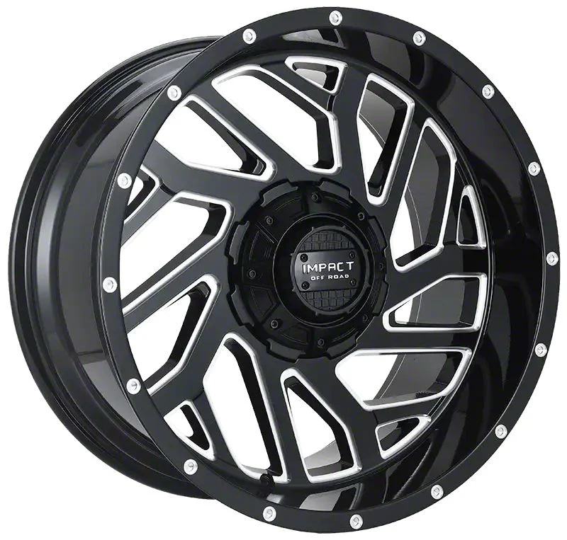 Impact Wheels 823 Gloss Black Milled 6-Lug Wheel; 20x10; -12mm Offset (15-20 Tahoe)