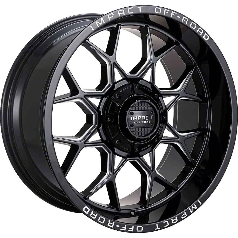 Impact Wheels 828 Gloss Black Milled 6-Lug Wheel; 20x10; -12mm Offset (15-20 Tahoe)