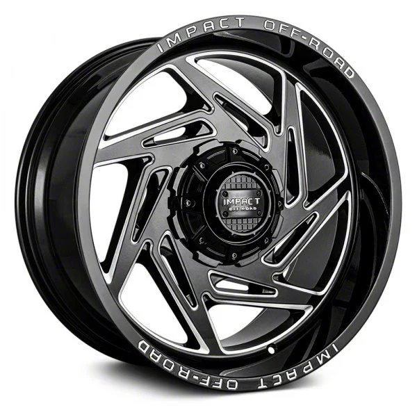 Impact Wheels 830 Gloss Black Milled 6-Lug Wheel; 20x10; -12mm Offset (15-20 Tahoe)