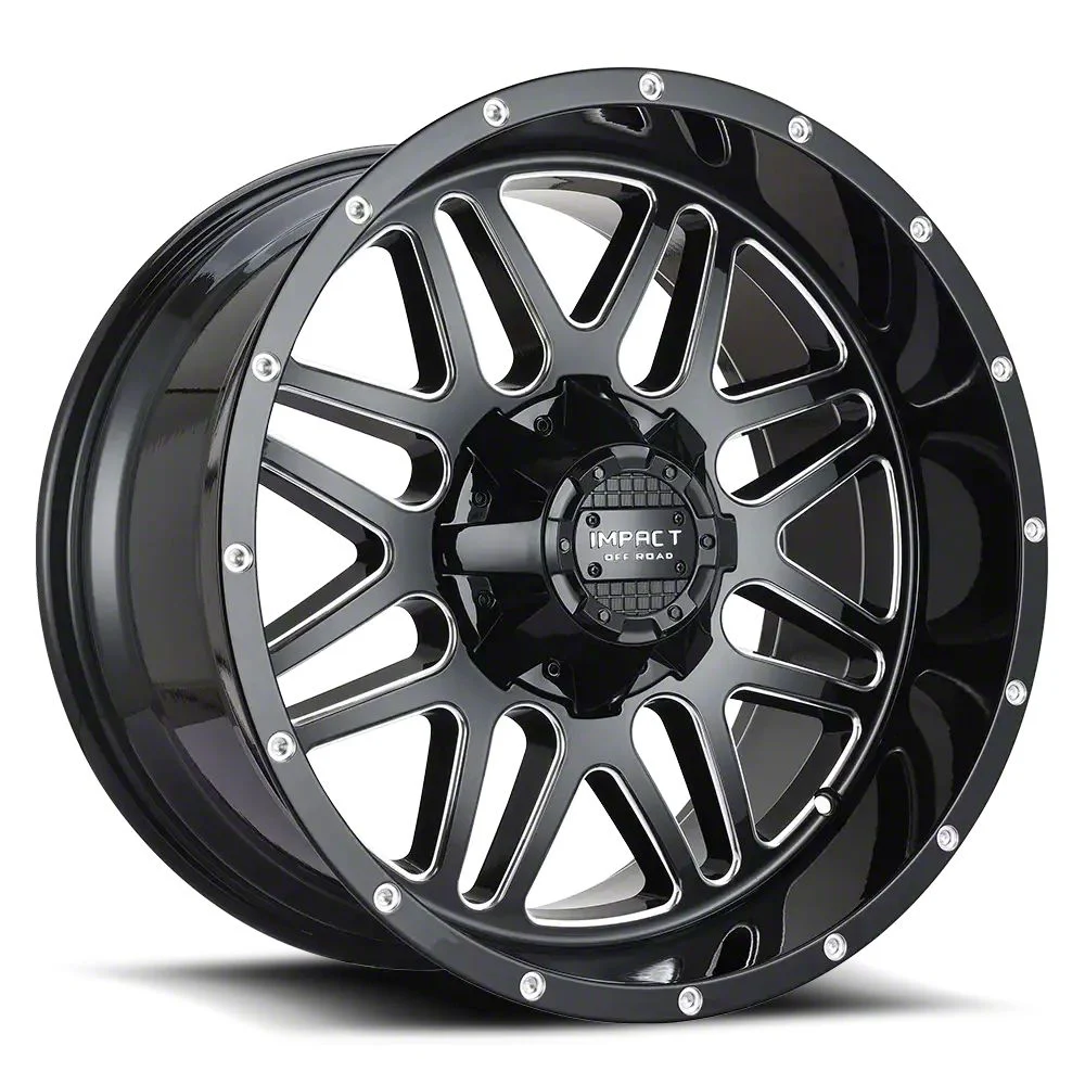 Impact Wheels 806 Gloss Black Milled 6-Lug Wheel; 22x12; -44mm Offset (21-26 Tahoe)