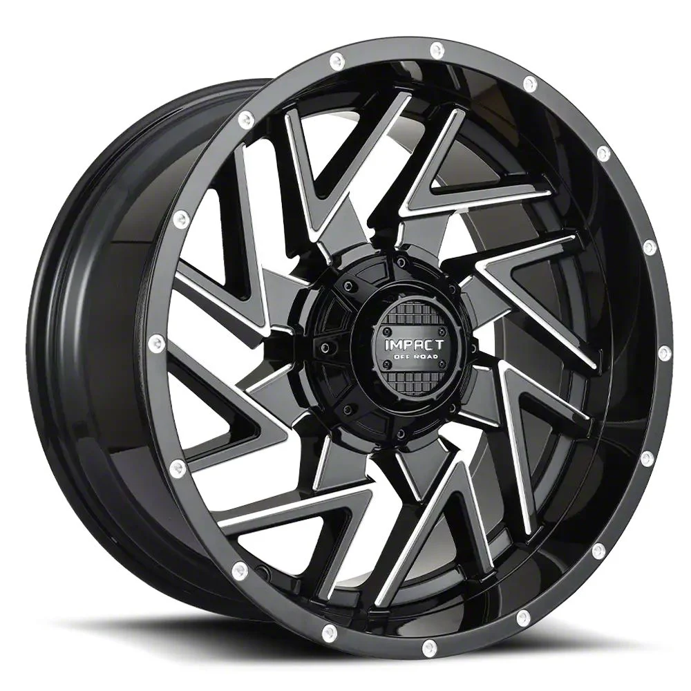Impact Wheels 809 Gloss Black Milled 6-Lug Wheel; 20x10; -12mm Offset (21-26 Tahoe)