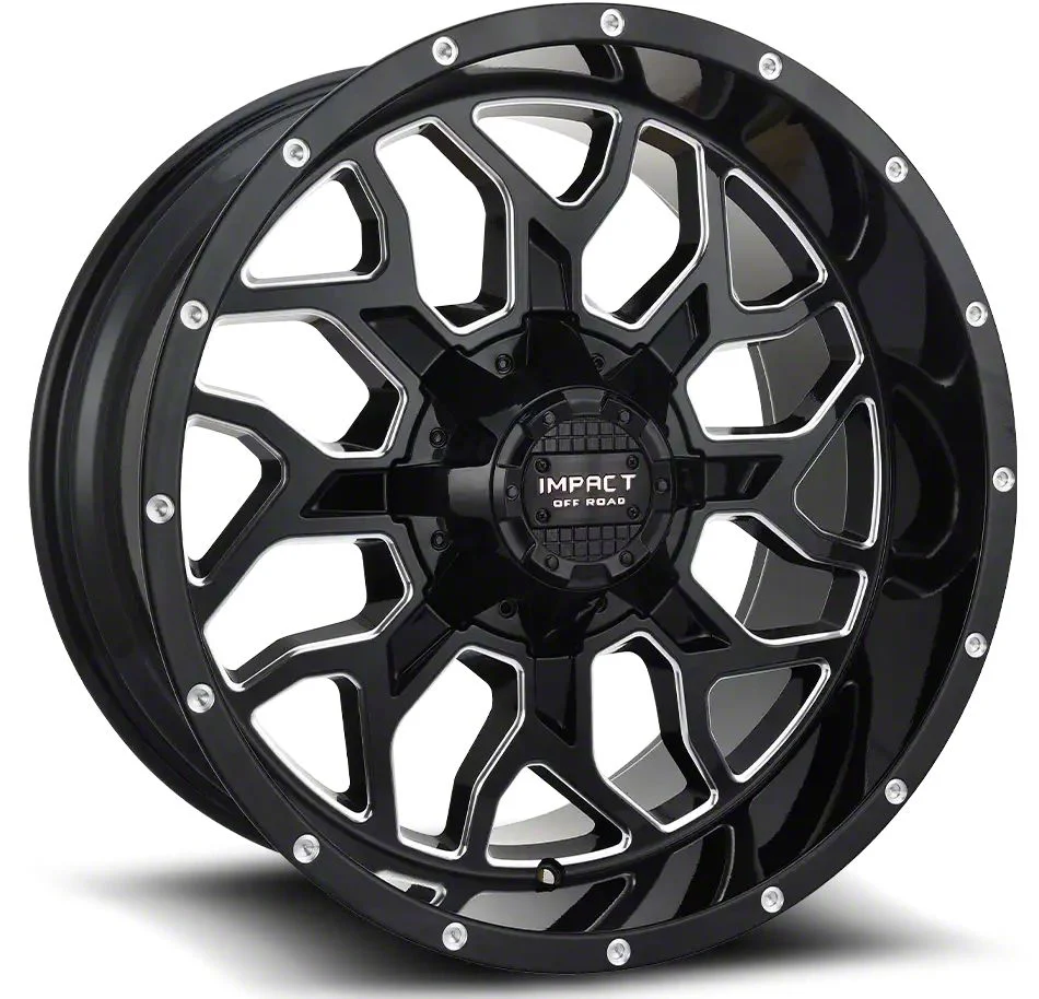 Impact Wheels 813 Gloss Black Milled 6-Lug Wheel; 20x12; -44mm Offset (21-26 Tahoe)