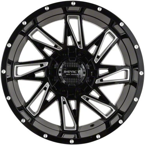 Impact Wheels 814 Gloss Black Milled 6-Lug Wheel; 20x10; -12mm Offset (21-26 Tahoe)