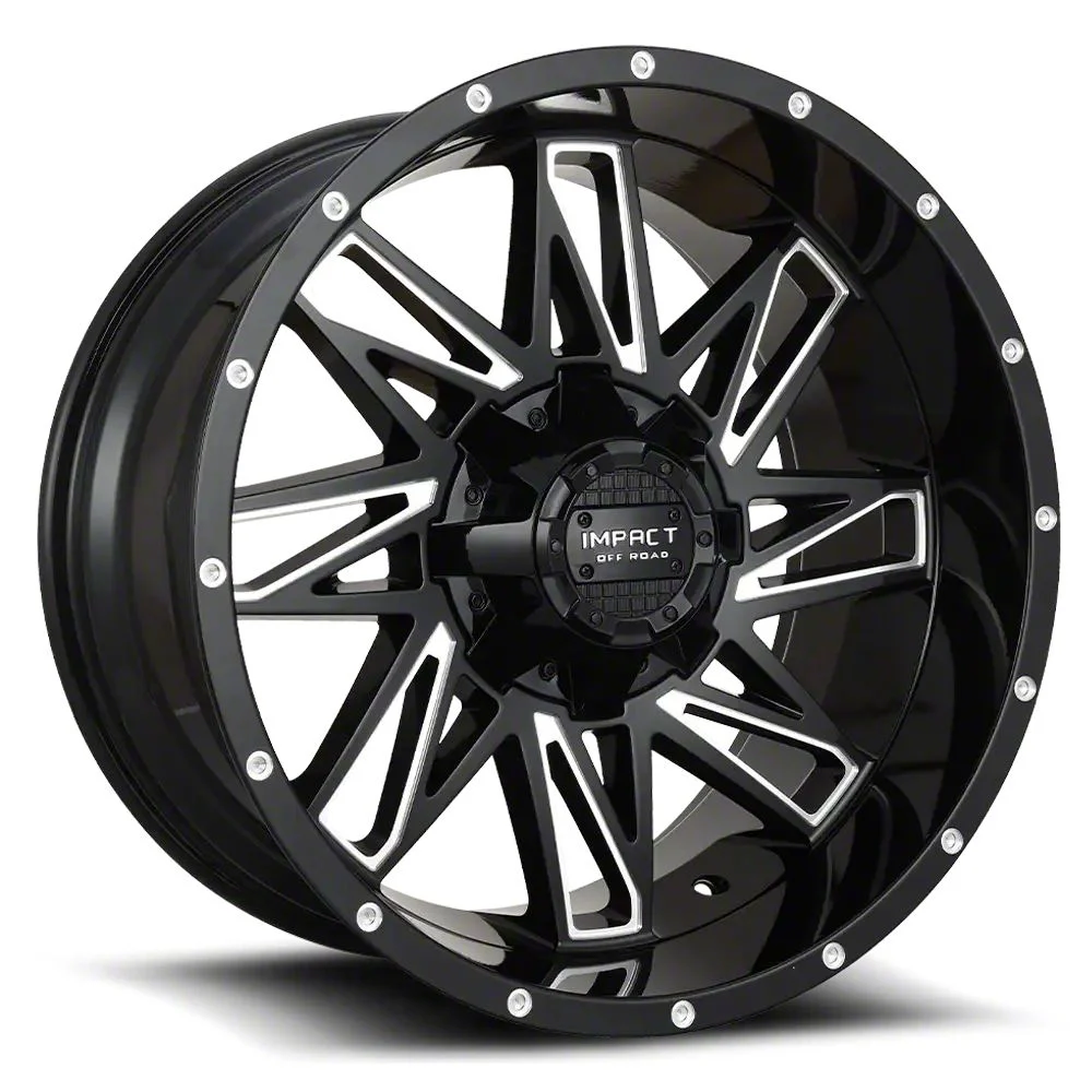 Impact Wheels 814 Gloss Black Milled 6-Lug Wheel; 20x12; -44mm Offset (21-26 Tahoe)
