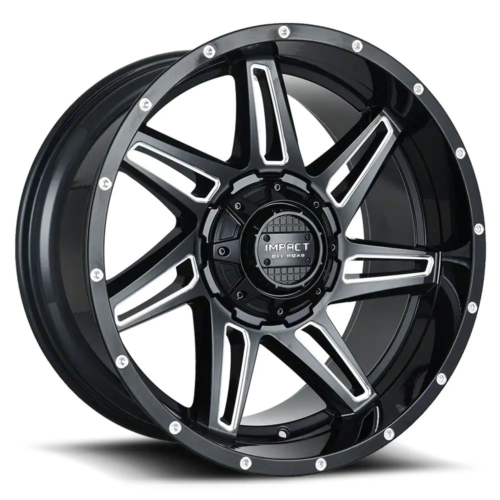 Impact Wheels 820 Gloss Black Milled 6-Lug Wheel; 20x10; -12mm Offset (21-26 Tahoe)