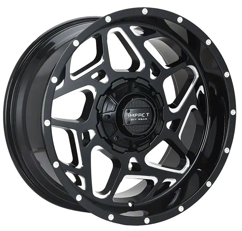 Impact Wheels 822 Gloss Black Milled 6-Lug Wheel; 22x12; -44mm Offset (21-26 Tahoe)