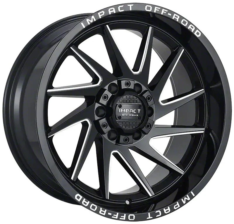 Impact Wheels 824 Gloss Black Milled 6-Lug Wheel; 20x10; -12mm Offset (21-26 Tahoe)