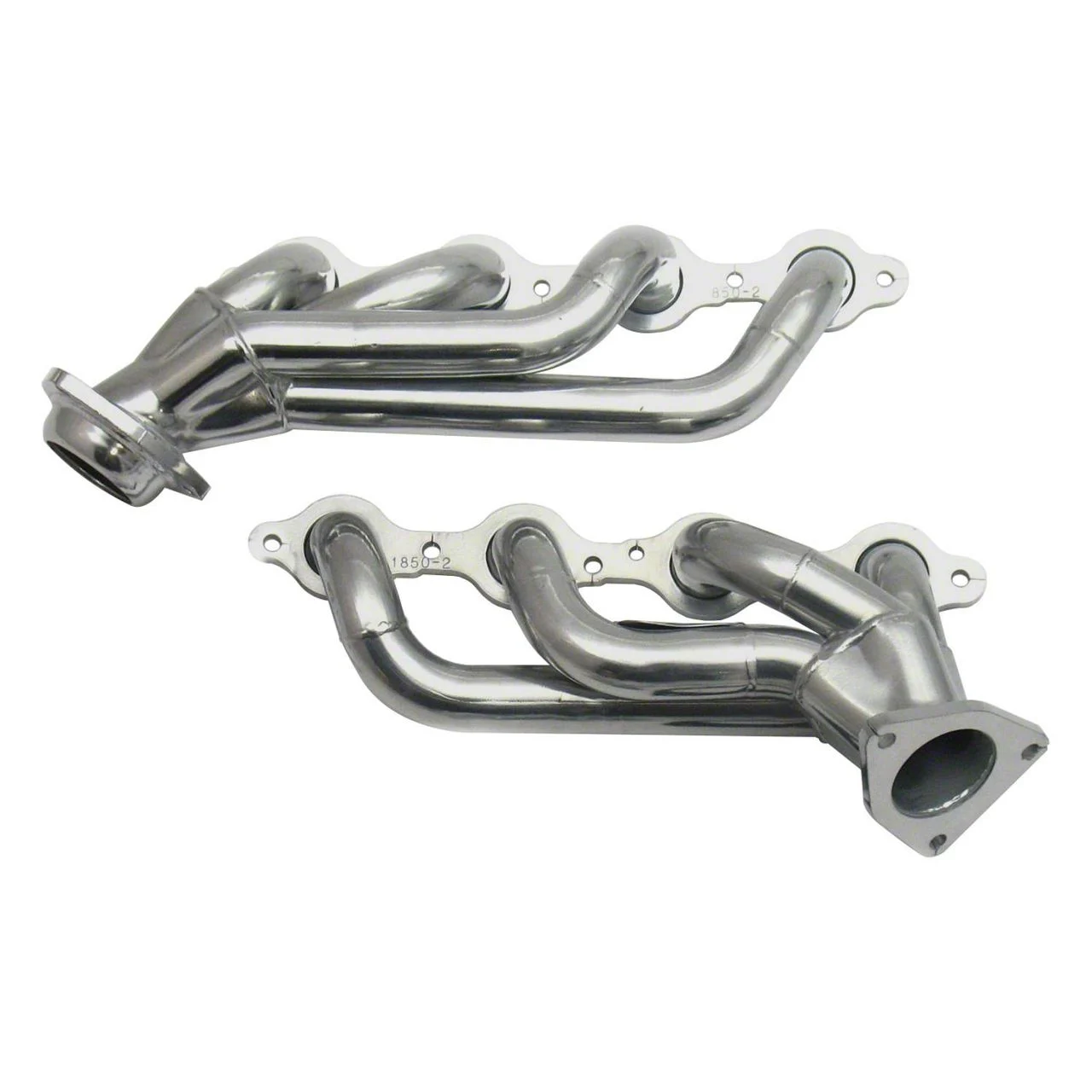 JBA 1-5/8-Inch Shorty Headers; Silver Ceramic (07-13 6.0L Sierra 2500 HD)