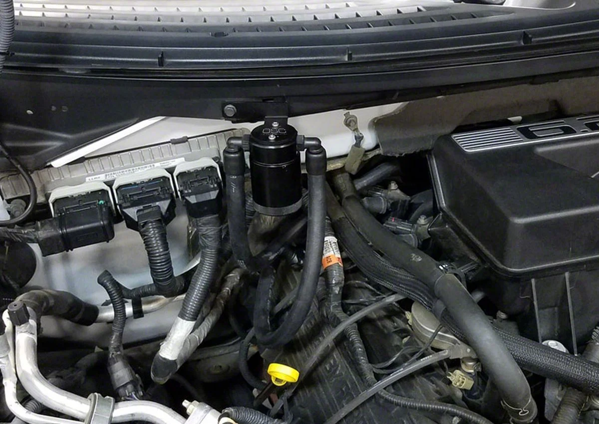 J&L 3.0 Oil Separator; Black Anodized; Passenger Side (10-14 6.2L F-150)