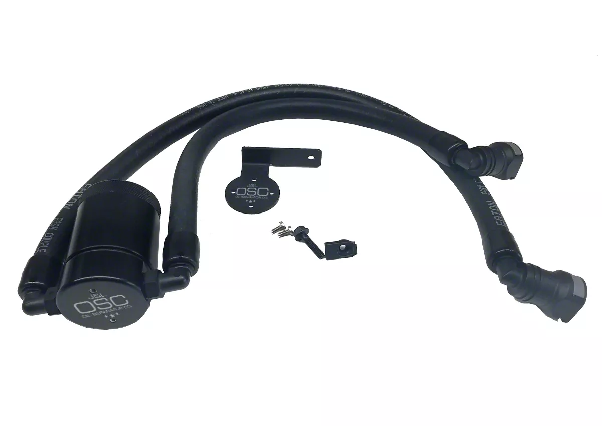 J&L 3.0 Oil Separator; Black Anodized; Driver Side (10-14 6.2L F-150 Raptor; 11-17 5.0L F-150)