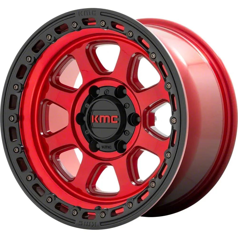 KMC Chase Candy Red with Black Lip 6-Lug Wheel; 17x9; 0mm Offset (15-20 Tahoe)