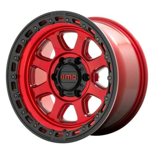KMC Chase Candy Red with Black Lip 6-Lug Wheel; 17x9; -12mm Offset (15-20 Tahoe)