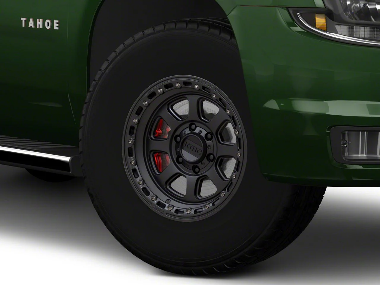 KMC Chase Satin Black with Gloss Black Lip 6-Lug Wheel; 17x9; 0mm Offset (15-20 Tahoe)