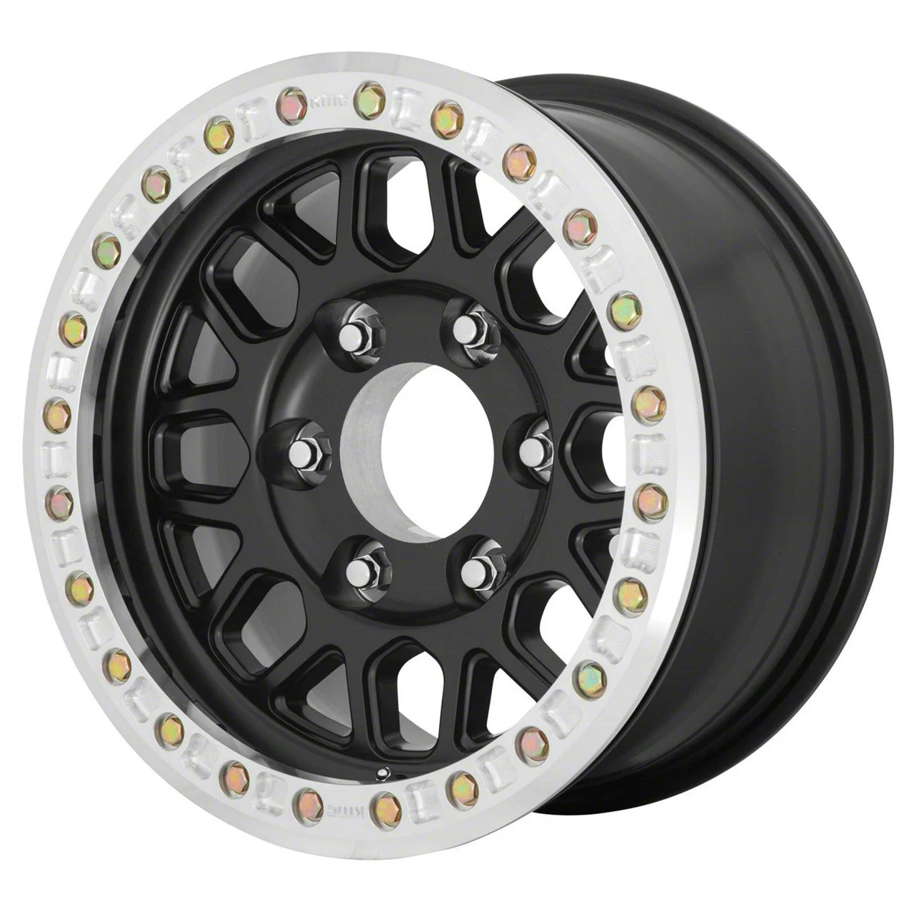 KMC Grenade Desert Beadlock Satin Black 6-Lug Wheel; 17x8.5; 0mm Offset (15-20 Tahoe)