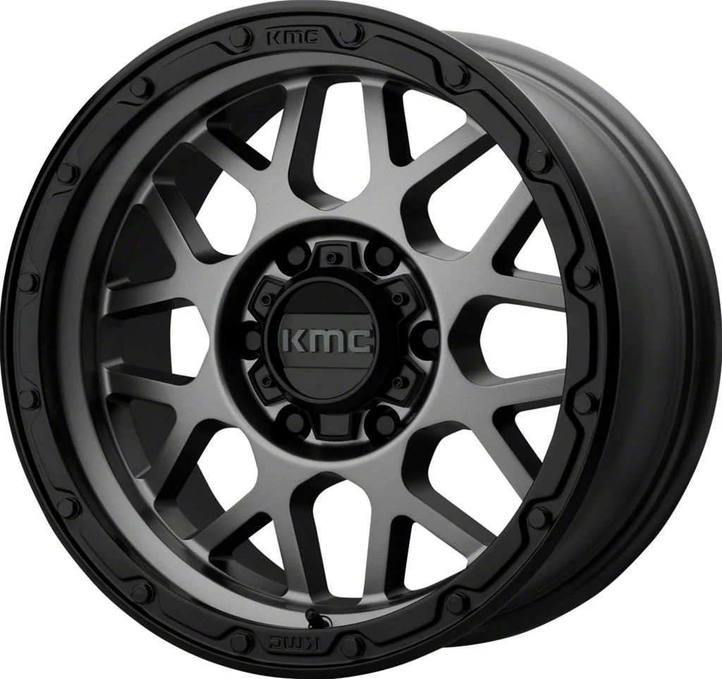 KMC Grenade Off-Road Matte Gray 6-Lug Wheel; 17x9; -12mm Offset (15-20 Tahoe)