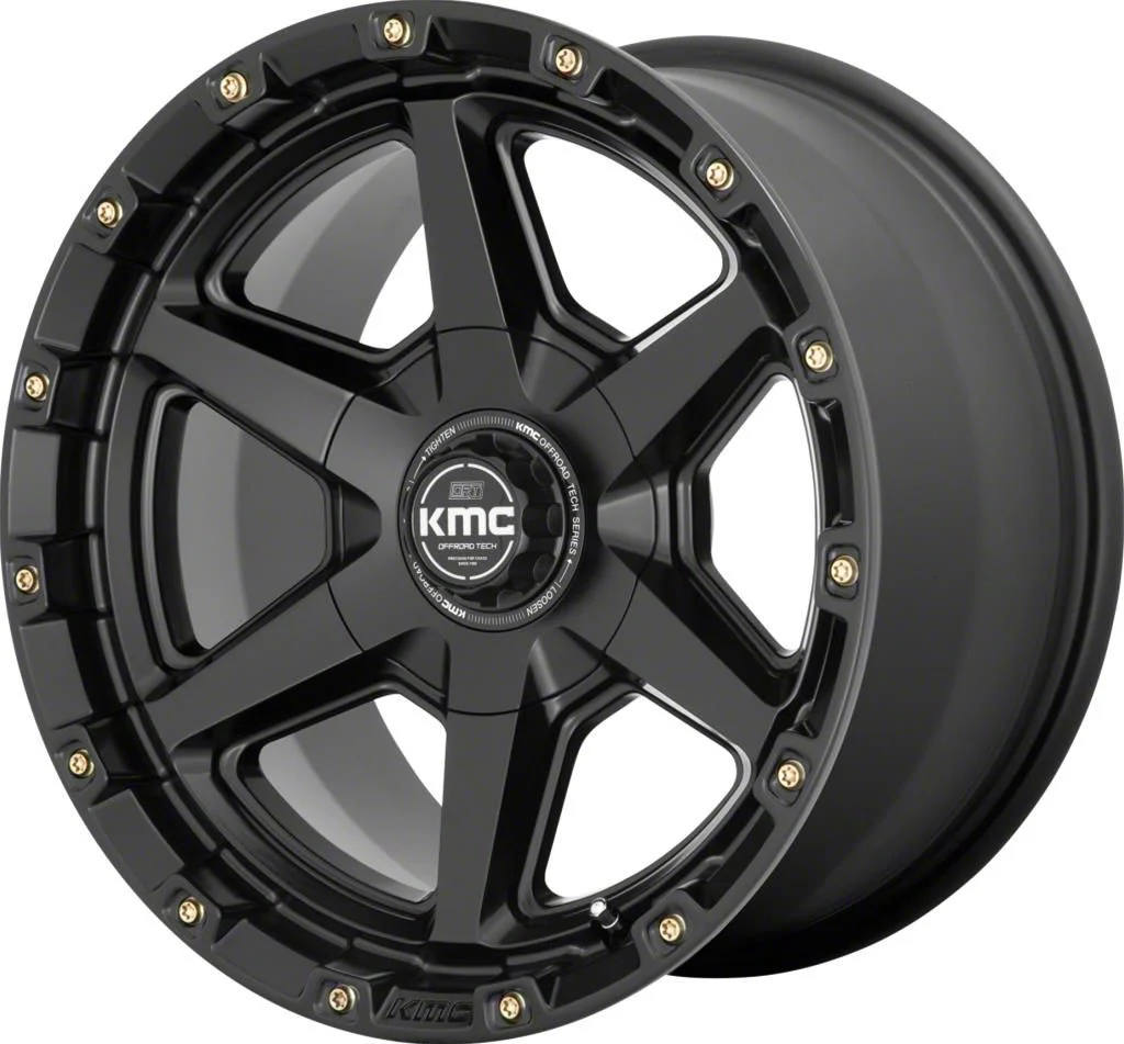 KMC Signal Satin Black 6-Lug Wheel; 17x9; 18mm Offset (15-20 Tahoe)