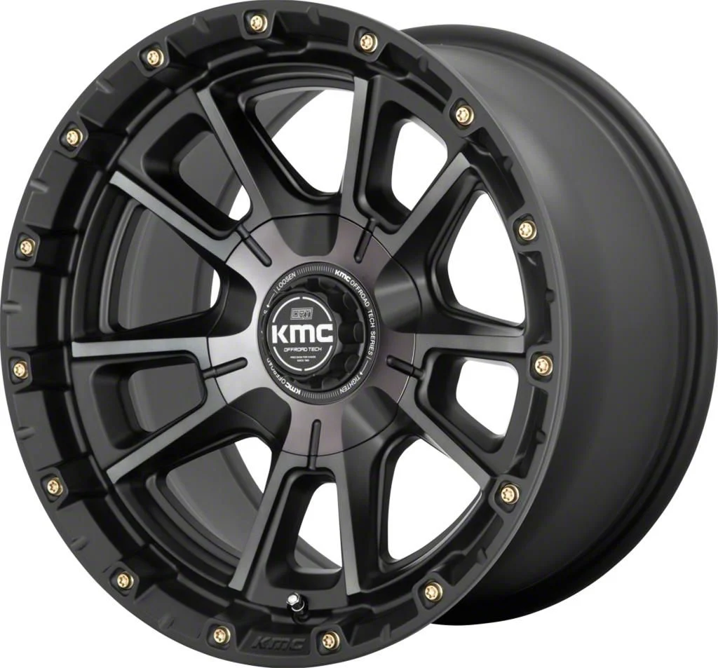 KMC Sync Satin Black with Gray Tint 6-Lug Wheel; 17x9; 18mm Offset (15-20 Tahoe)