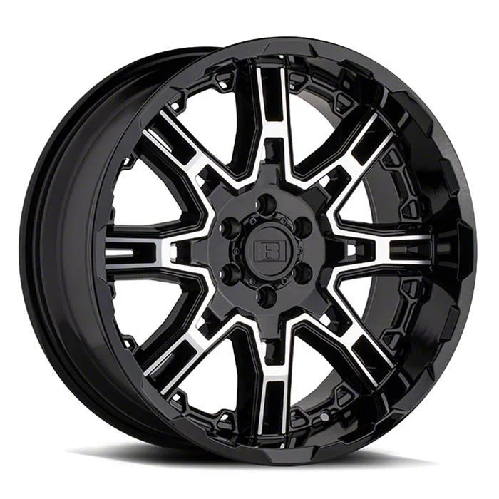 Level 8 Wheels Slingshot Gloss Black Machined 8-Lug Wheel; 20x11.5; -44mm Offset (07-10 Sierra 3500 HD SRW)