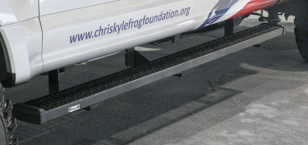 Grip Step 7-Inch Running Boards; Rocker Mount; Textured Black (14-18 Silverado 1500 Crew Cab)