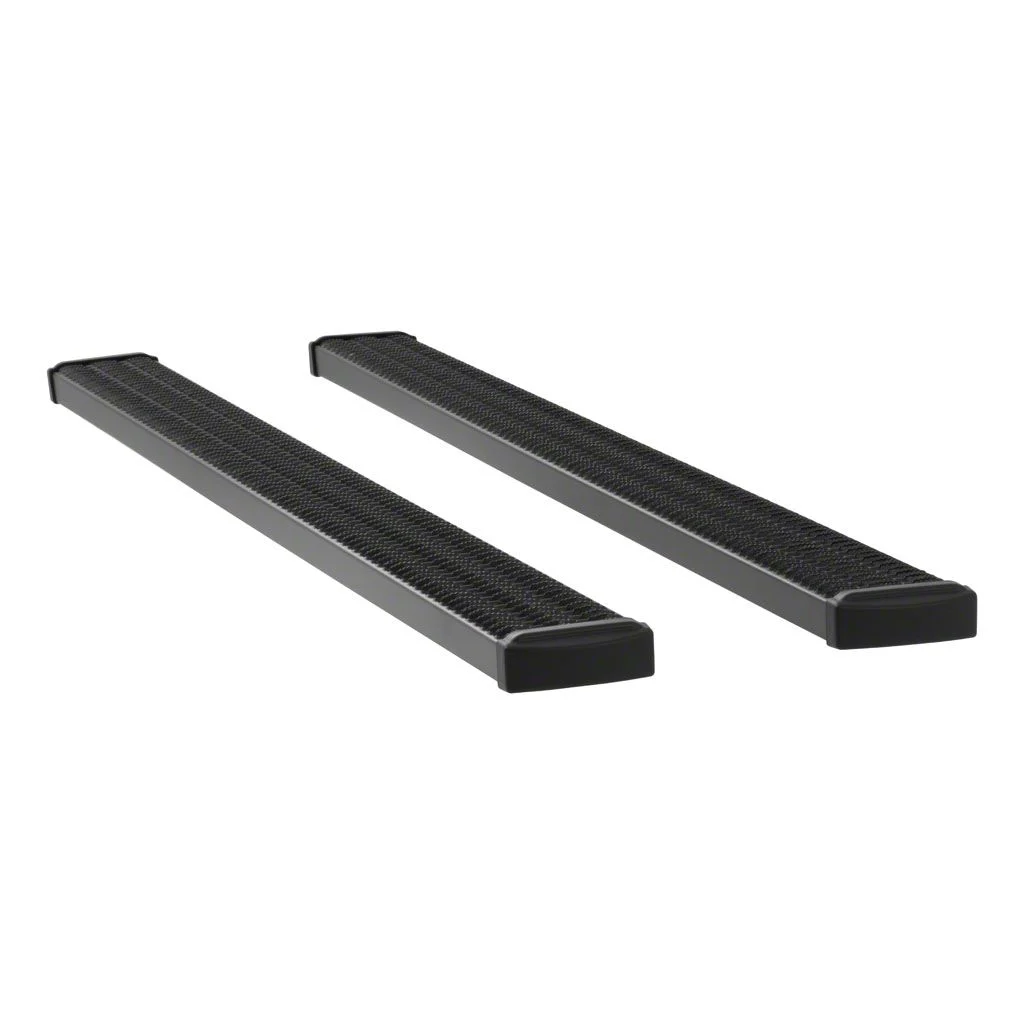 Grip Step 7-Inch Wheel-to-Wheel Running Boards; Body Mount; Textured Black (07-13 Sierra 1500 Crew Cab)