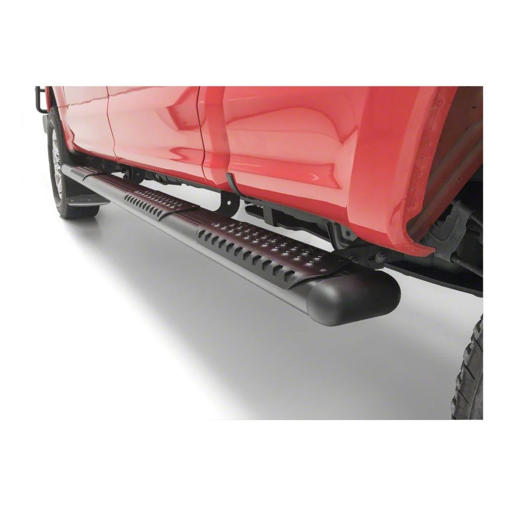 O-Mega II 6-Inch Oval Side Step Bars; Body Mount; Textured Black (04-13 Sierra 1500 Crew Cab)