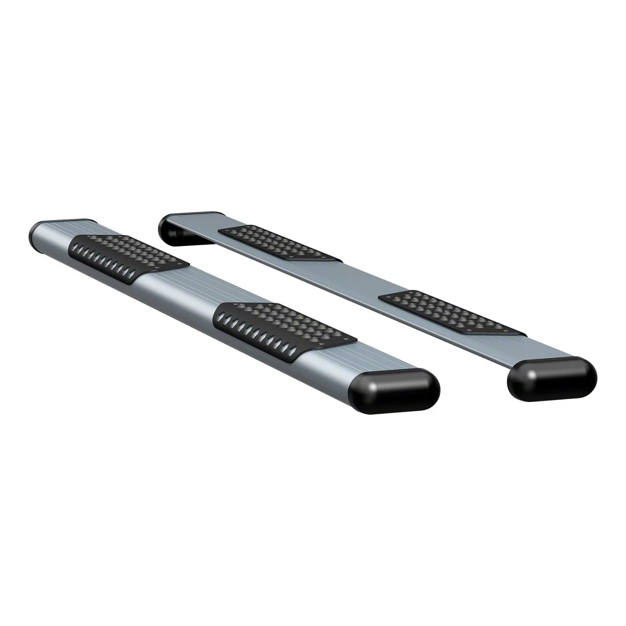 O-Mega II 6-Inch Oval Side Step Bars; Rocker Mount; Silver (09-18 RAM 1500 Quad Cab)