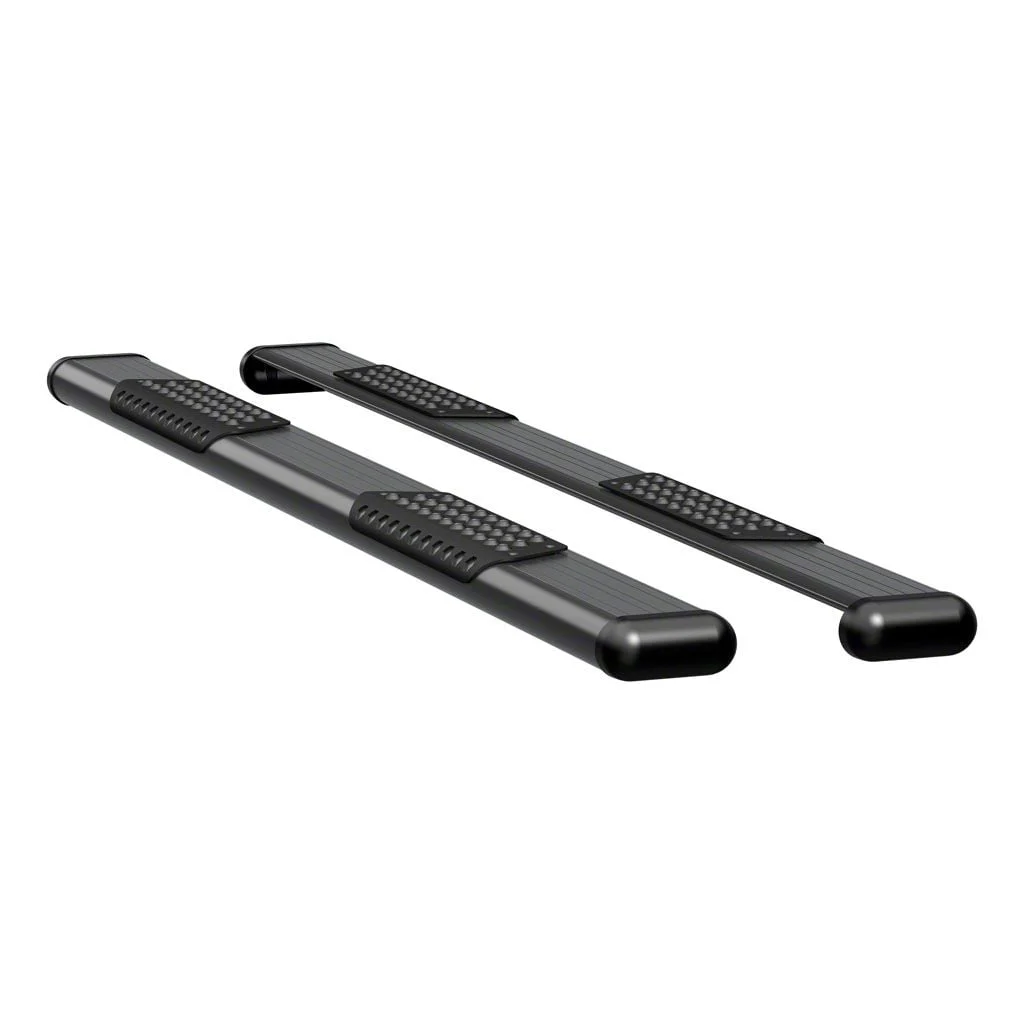 O-Mega II 6-Inch Oval Side Step Bars; Rocker Mount; Textured Black (07-13 Sierra 1500 Crew Cab)