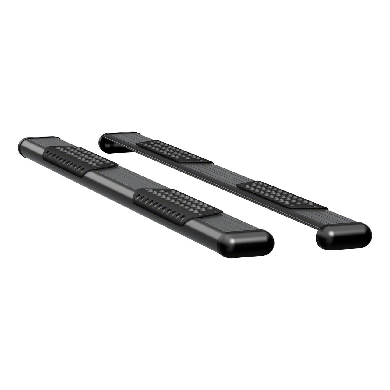 O-Mega II 6-Inch Oval Side Step Bars; Rocker Mount; Textured Black (09-18 RAM 1500 Quad Cab)